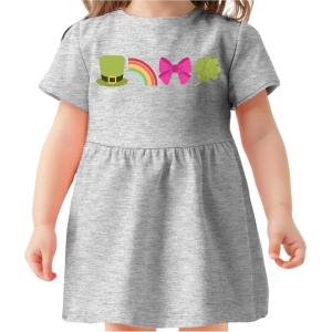 imageHeart and Rainbow Toddler Girls Valentines Day Dress Baby Valentine Outfit Girl Dresses for Infants ToddlersSt Patrick  Gray