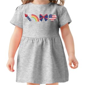 imageHeart and Rainbow Toddler Girls Valentines Day Dress Baby Valentine Outfit Girl Dresses for Infants ToddlersUsa  Gray
