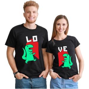 imageTrex Love Matching Shirts for Couples Him and Her Gifts Couple OutfitsLo Black  Ve Black