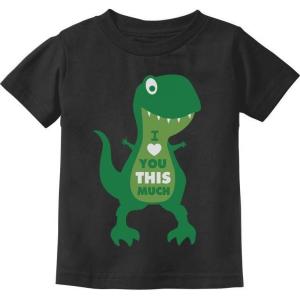 imageValentines Day Outfit I Love You This Much T Rex Raptor Infant Kids TShirtBlack