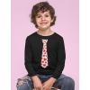 imageRed Hearts Tie Girls Boys Valentines Day Shirt Gifts for Kids Valentine Long Sleeve Shirts for Youth KidsBlack