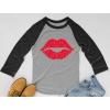 imageRed Lips Cute Valentines Day Casual Girls 34 Sleeve Baseball Jersey Toddler ShirtDark Gray