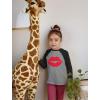 imageRed Lips Cute Valentines Day Casual Girls 34 Sleeve Baseball Jersey Toddler ShirtDark Gray