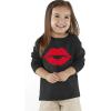imageRed Lips Cute Valentines Day Casual Girls Toddler Kids SweatshirtBlack