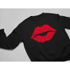 imageRed Lips Cute Valentines Day Casual Girls Toddler Kids SweatshirtBlack
