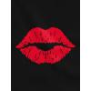 imageRed Lips Cute Valentines Day Casual Girls Toddler Kids SweatshirtBlack