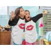 imageRed Lips Cute Valentines Day Casual Girls Toddler Raglan 34 Sleeve Baseball TeeBlackWhite