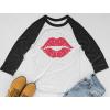 imageRed Lips Cute Valentines Day Casual Girls Toddler Raglan 34 Sleeve Baseball TeeBlackWhite