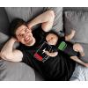 imageTstars 100 Charged ampamp Battery Low Fathers Day Matching Dad Shirt and Infant Bodysuit Gift for New Dads Daddy and Me ShirtsFather Black  Baby Black