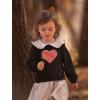 imageTstars Red Striped Heart Love  Valentines Day Gift Toddler Kids SweatshirtBlack