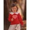 imageTstars Red Striped Heart Love  Valentines Day Gift Toddler Kids SweatshirtRed