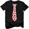 imageKids Valentines Day Shirt Red Hearts Tie Valentine Shirts for Youth and Toddler Boys ampamp GirlsBlack