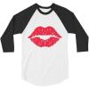 imageRed Lips Cute Valentines Day Casual Girls Toddler Raglan 34 Sleeve Baseball TeeBlackWhite