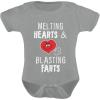 imageTstars Valentines day  Melting Hearts ampamp Blasting Farts Funny Cute Baby BodysuitGray