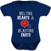 imageTstars Valentines day  Melting Hearts ampamp Blasting Farts Funny Cute Baby BodysuitNavy