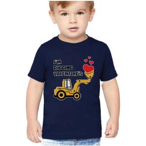 imageExcavator Boys Valentines Day Shirt Construction Im Digging Valentines Infant and Toddler Kids TShirtNavy