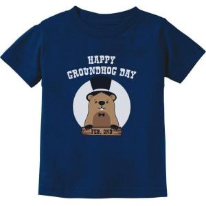 imageHappy Groundhog Day Kids Shirt Woodchuck Toddler Infant Kids TShirtNavy