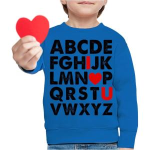 imageRed Hearts Tie Girls Boys Valentines Day Shirt Gifts for Kids Valentine Long Sleeve Shirts for Youth KidsSweatshirt  Blue