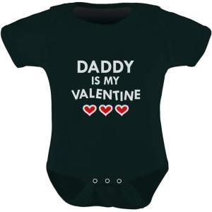 imageTstars Daddy Is My Valentine Cute Infant Valentines Day Outfit Baby BodysuitBlack