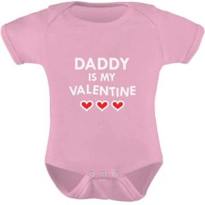 imageTstars Daddy Is My Valentine Cute Infant Valentines Day Outfit Baby BodysuitPink