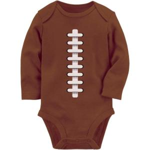 imageTstars Football Ball Funny Baby One Piece Fans Gift Infant Baby Long Sleeve BodysuitBrown