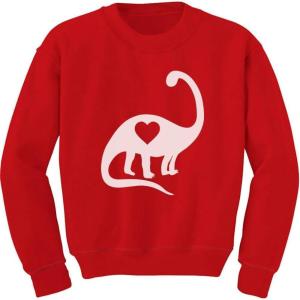 imageTstars Valentines Dino Heart for Girls Boys Toddler Kids Valentines Day Shirt Girl Boy SweatshirtRed