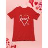 imageCursive Love Girls Valentines Day Shirt Heart Graphic Valentine Youth Kids Girl Fitted TShirtCursive Tshirt  Red