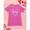 imageCursive Love Girls Valentines Day Shirt Heart Graphic Valentine Youth Kids Girl Fitted TShirtCursive Tshirt  Wow Pink
