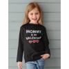 imageMommy is My Valentine Shirt Girls Boys Valentines Day Long Sleeve TShirt for Toddlers and Youth KidsBlack
