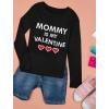 imageMommy is My Valentine Shirt Girls Boys Valentines Day Long Sleeve TShirt for Toddlers and Youth KidsBlack