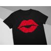 imageRed Lips Cute Valentines Day Casual Girls Toddler Kids TShirtBlack