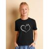imageTstars  Valentines Day cat Heart  Cat Lovers Gift Girls Fitted Kids TShirtWow Pink