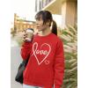 imageTstars Valentine Sweatshirts for Women Cursive Love Heart Valentines Day Sweatshirt for Women and Teen GirlsRed
