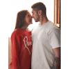 imageTstars Valentine Sweatshirts for Women Cursive Love Heart Valentines Day Sweatshirt for Women and Teen GirlsRed