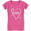 imageCursive Love Girls Valentines Day Shirt Heart Graphic Valentine Youth Kids Girl Fitted TShirtCursive Tshirt  Wow Pink