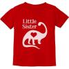 imageLittle Sister Gift Siblings Love Dinosaur Girls ToddlerInfant Kids TShirtRed