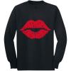 imageRed Lipstick Kiss Girls Valentines Day Shirt Cute Valentine Toddler Kids Long Sleeve TShirtBlack