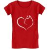 imageTstars  Valentines Day cat Heart  Cat Lovers Gift Girls Fitted Kids TShirtRed