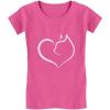 imageTstars  Valentines Day cat Heart  Cat Lovers Gift Girls Fitted Kids TShirtWow Pink