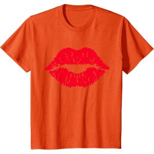 imageKids Red Lips Cute Valentines Day Casual Girls Toddler Kids TShirtOrange