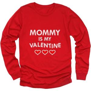 imageMommy is My Valentine Shirt Girls Boys Valentines Day Long Sleeve TShirt for Toddlers and Youth KidsRed