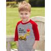 imageExcavator Digger Toddler Boys Valentines Day Shirt Im Digging Valentines Kids Raglan 34 Sleeve TShirt 4T Blue