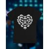 imageFunny Valentines Day Gamer Shirt Controllers Heart Girls Women TShirtBlack