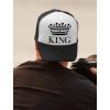 imageKING ampamp QUEEN Matching Couple Hats Set for Valentines Day His ampamp Hers Mesh CapsKing BlackWhite  Queen RedWhite