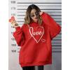imageLove Cursive Heart Hoodies for Women Teen Girls Valentines Day HoodieRed