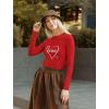 imageLove Cursive Heart Valentines Day Women Long Sleeve TShirt Large Red