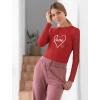 imageLove Cursive Heart Valentines Day Women Long Sleeve TShirt Large Red