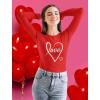 imageLove Cursive Heart Valentines Day Women Long Sleeve TShirt Large Red