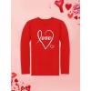 imageLove Cursive Heart Valentines Day Women Long Sleeve TShirt Large Red