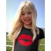 imageRed Lips Cute Valentines Day Casual Girls Toddler Kids Girls Fitted TShirtBlack